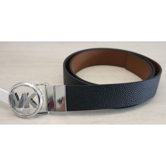 Michael Kors 556081C 001 Women Sz L Black/Brown Leather Twist Reversible Belt $6 - Picture 2 of 11